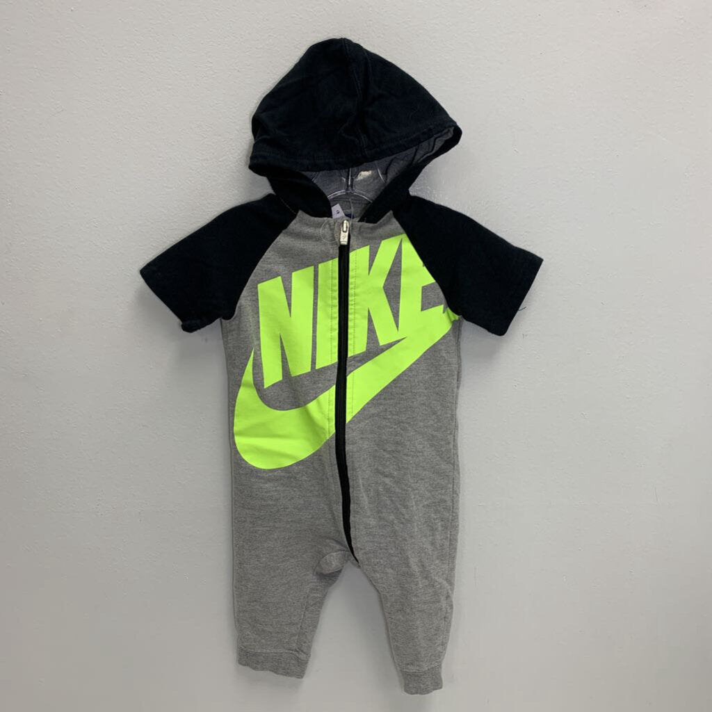 12M: Logo Hooded Romper