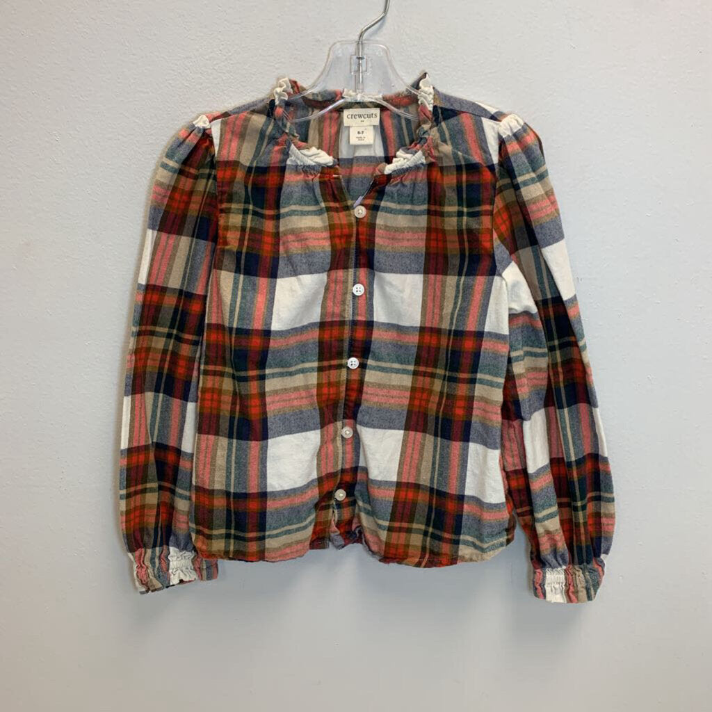6-7: Plaid Flannel Button Down Top