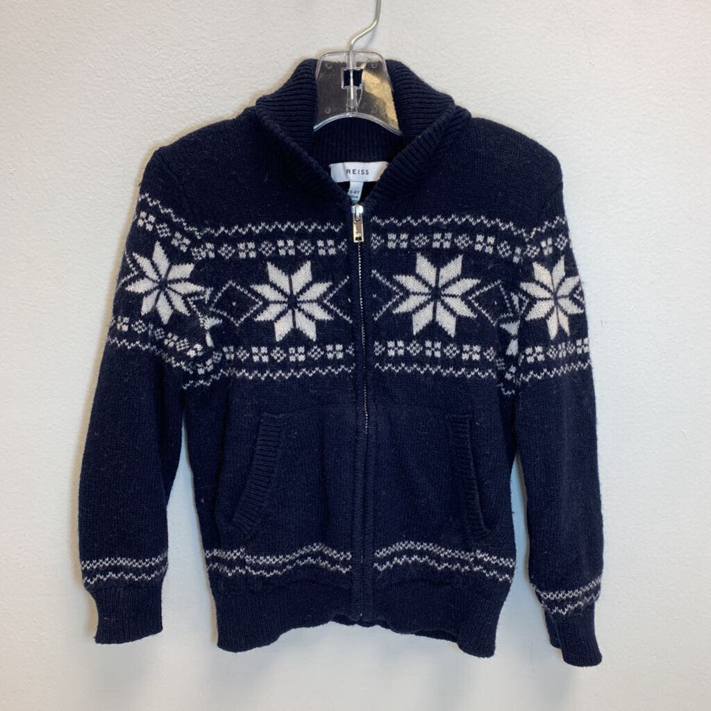 5-6: Bo Shawl Collar Zip Up Sweater - Fair Isle