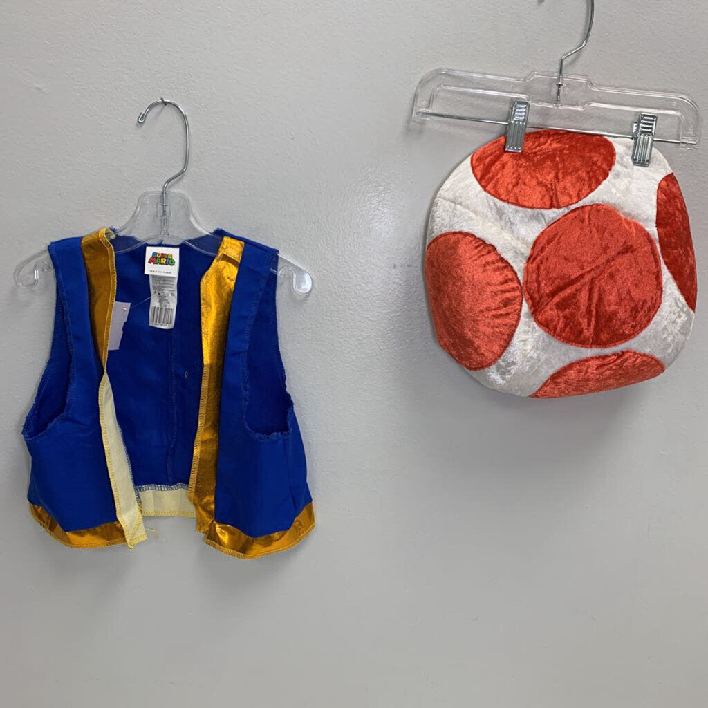 12M: Toad Costume - Vest + Mushroom Cap