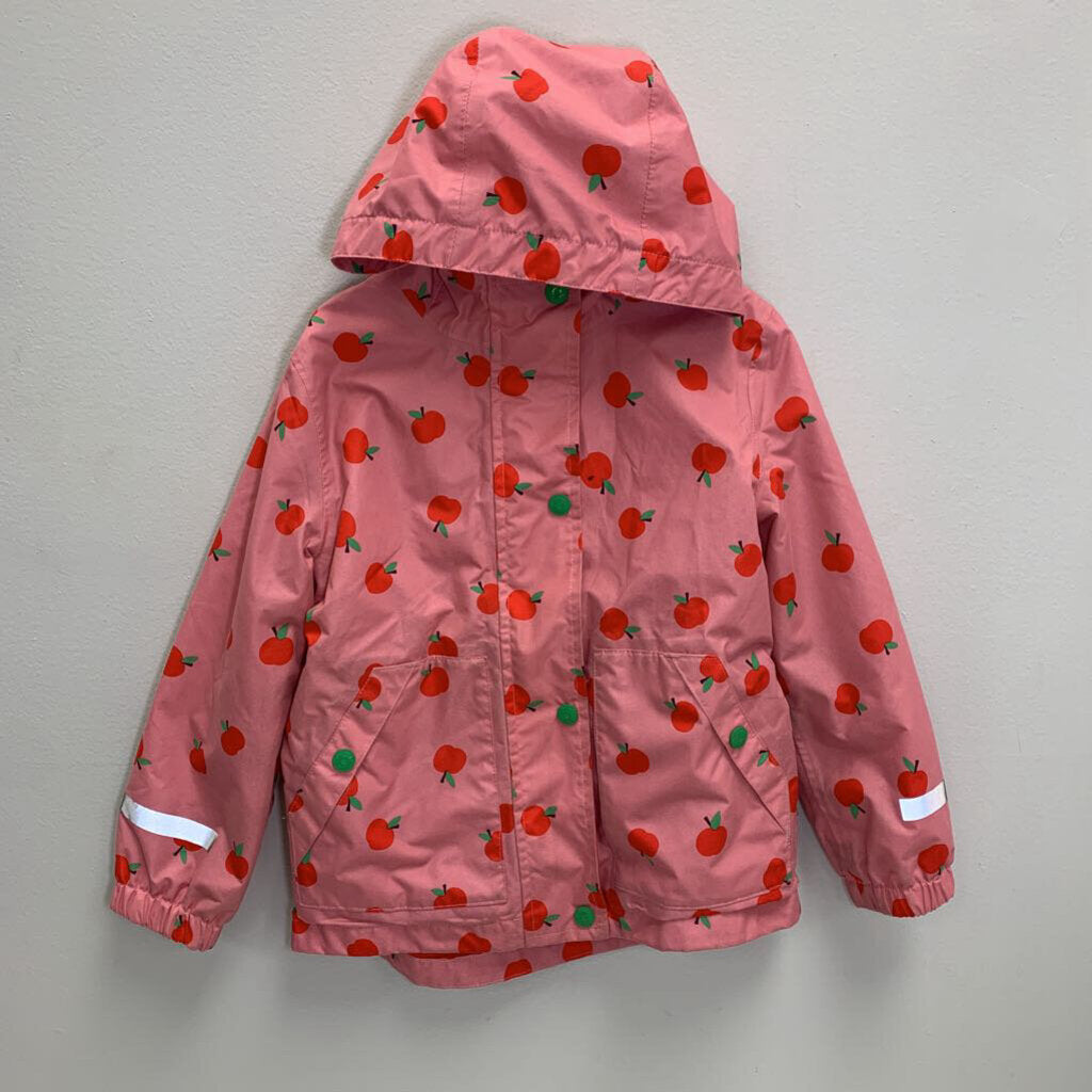 5-6Y: Hooded Rain Jacket - Apples