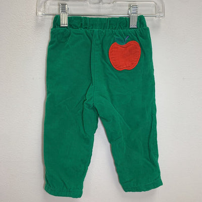3-6M: Corduroy Drawstring Pants - Apple