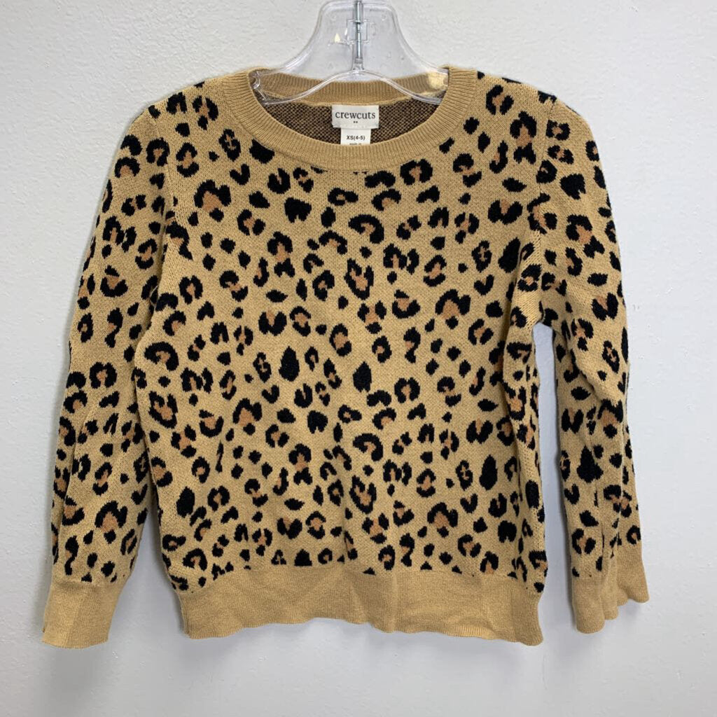 4-5: Crewneck Sweater - Leopard Print