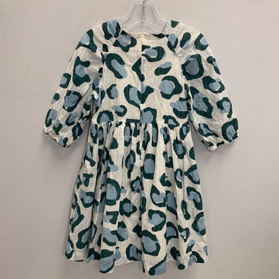 7Y: Danielle Dress - Leopard / Metallic Pinstripes