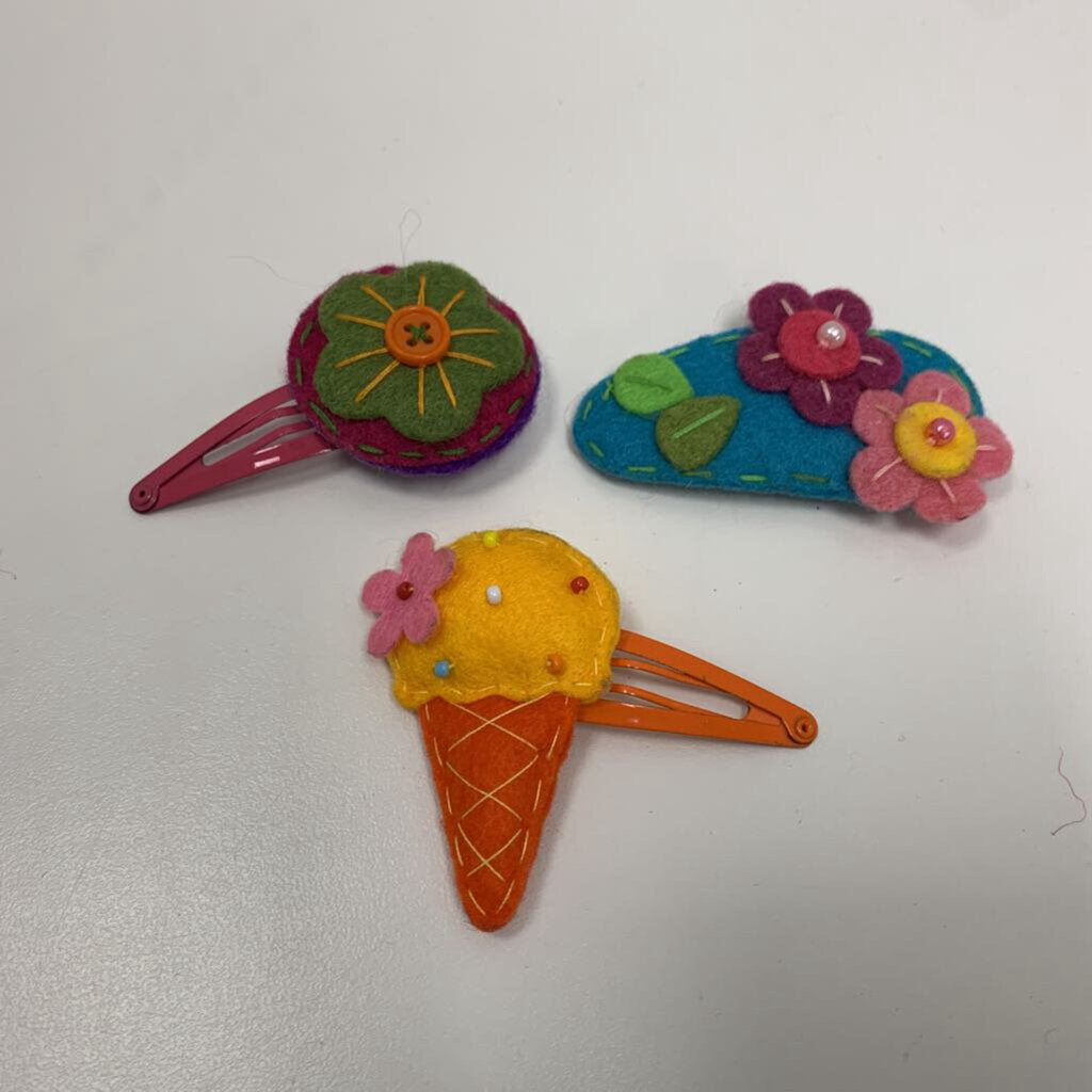 Felt Hair Clips - Set of 3