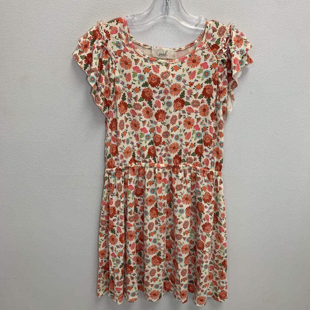 8: Ruffle Sleeve Floral Dress w/ Elastic Waist