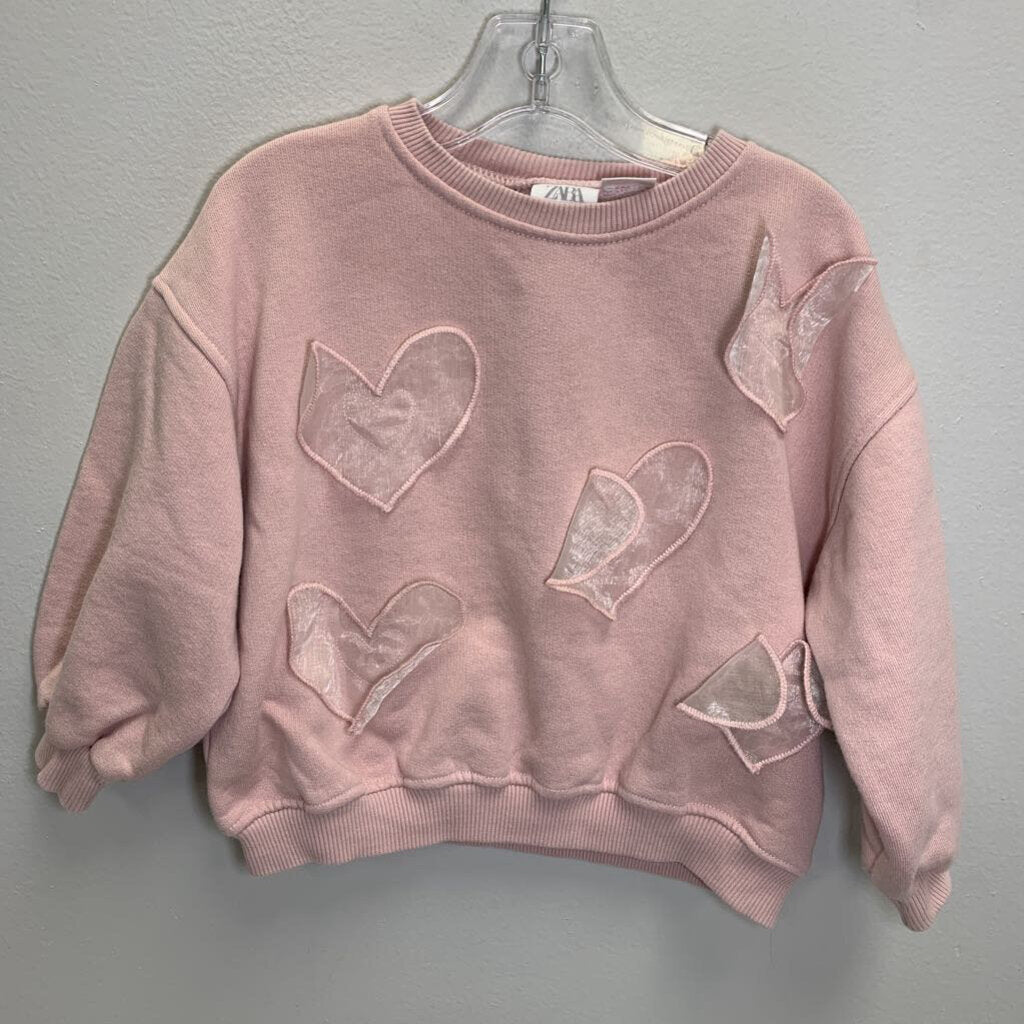 4: Crewneck Sweatshirt - Hearts Applique