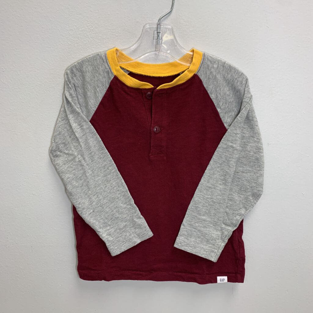 4T: Henley Raglan Sleeve T-Shirt
