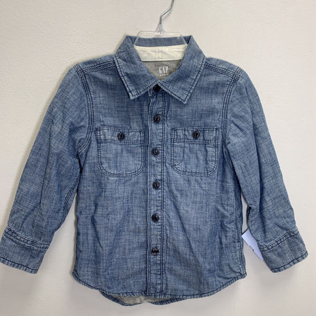 3T: Lined Chambray Shirt