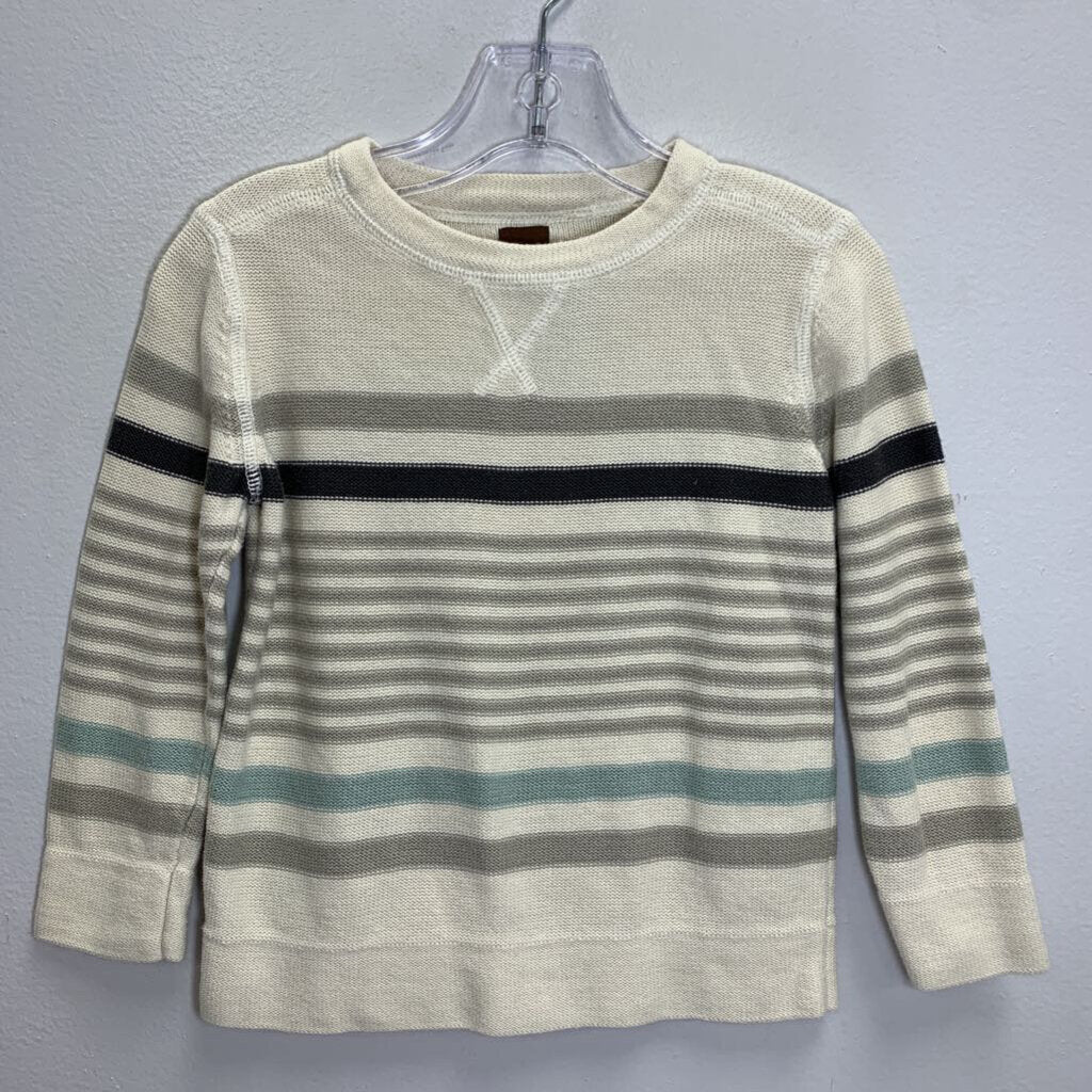 2-3: Striped Crewneck Knit Pullover