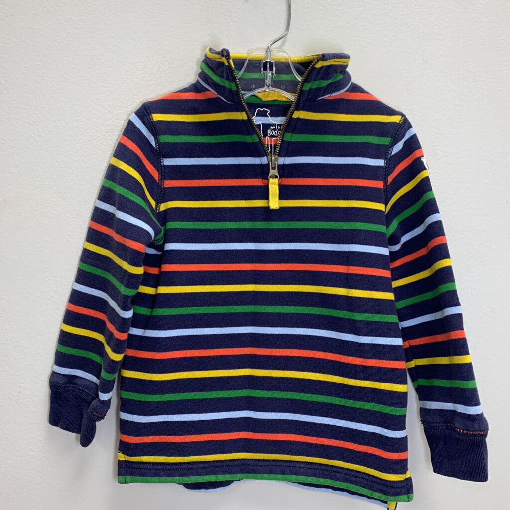4-5Y: Striped 1/4 Zip Sweatshirt