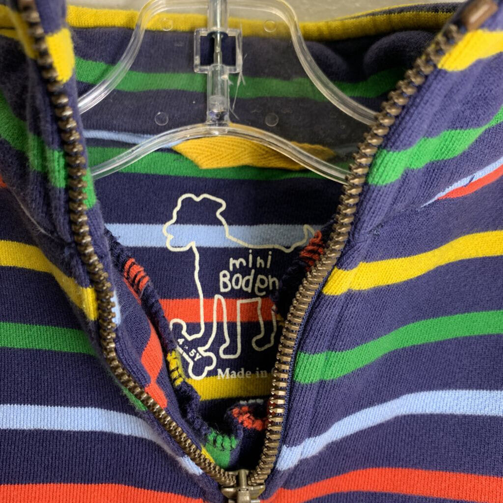 4-5Y: Striped 1/4 Zip Sweatshirt