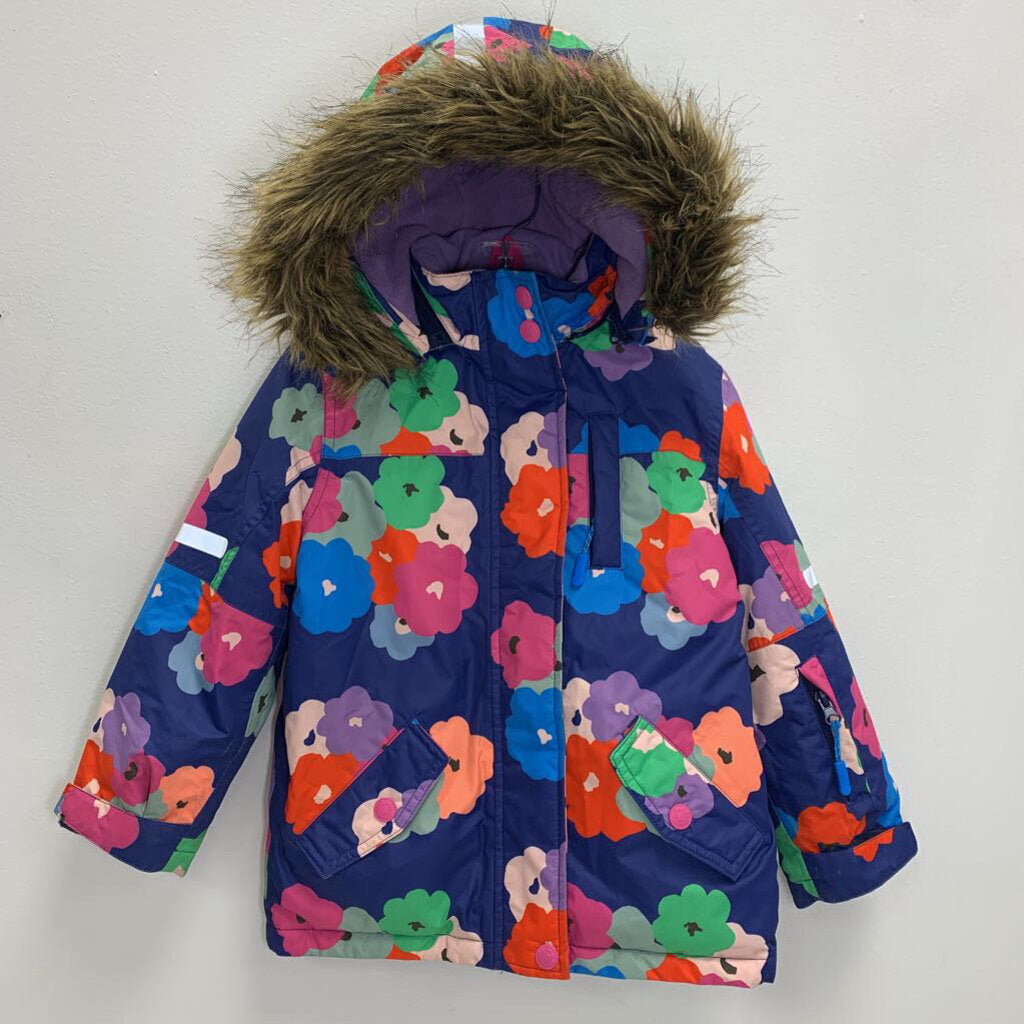 5-6Y: All Weather Waterproof Coat - Navy Floral