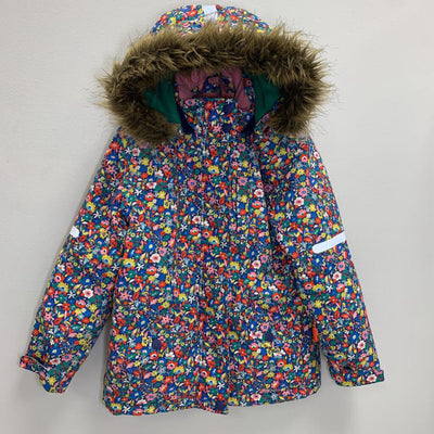 7-8Y: All Weather Waterproof Coat - Blue Nautical Floral