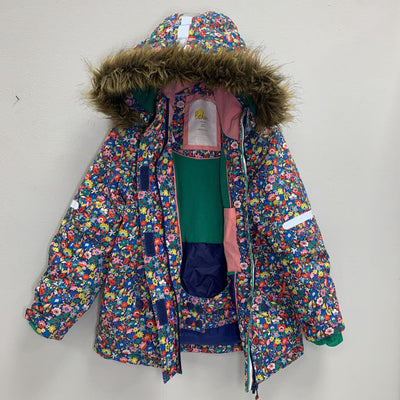 7-8Y: All Weather Waterproof Coat - Blue Nautical Floral