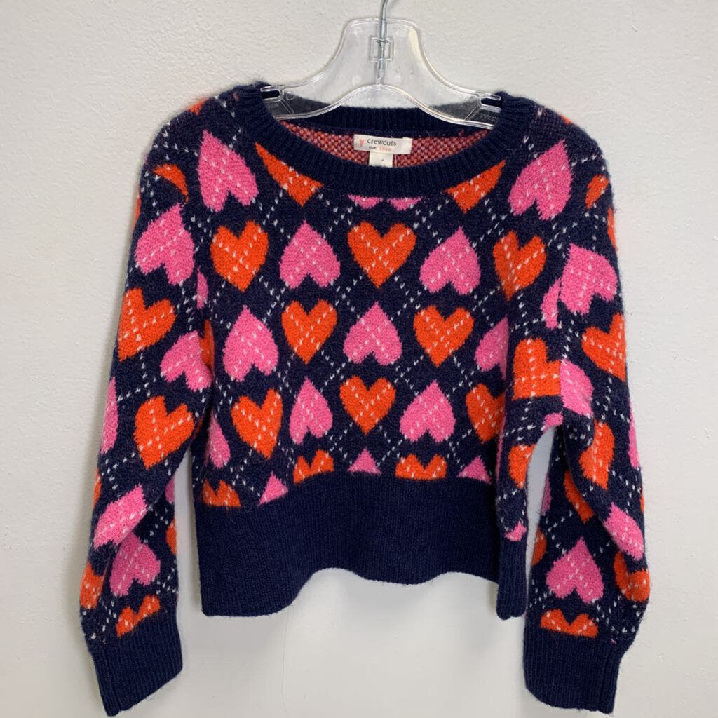 4-5: Merino Alpaca Wool Blend Cropped Sweater - Hearts