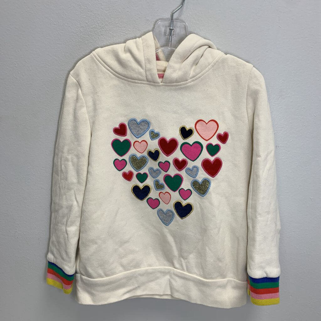 5-6Y: Applique Hoodie - Hearts