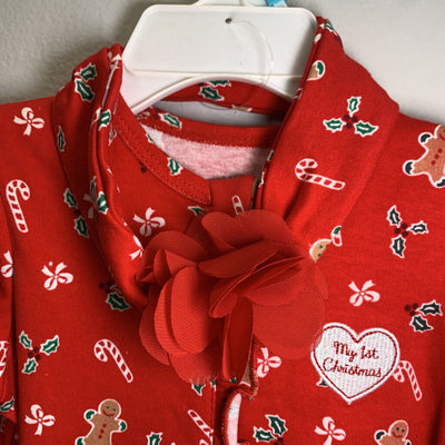 6M: Footie + Headband - Gingerbread Cookies NWT