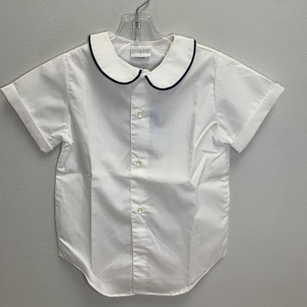 4T: Piped Peter Pan Collar Short Sleeve Shirt NWT