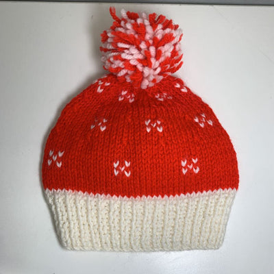 24M: Hand Knit Sweater + Pom Pom Cap - Snowman