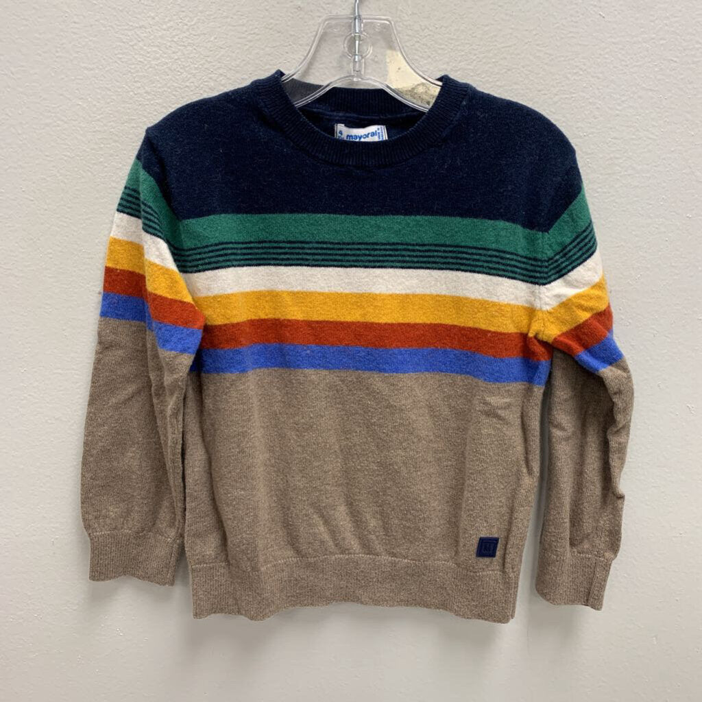 4: Cotton Wool Blend Sweater - Multicolor Stripes