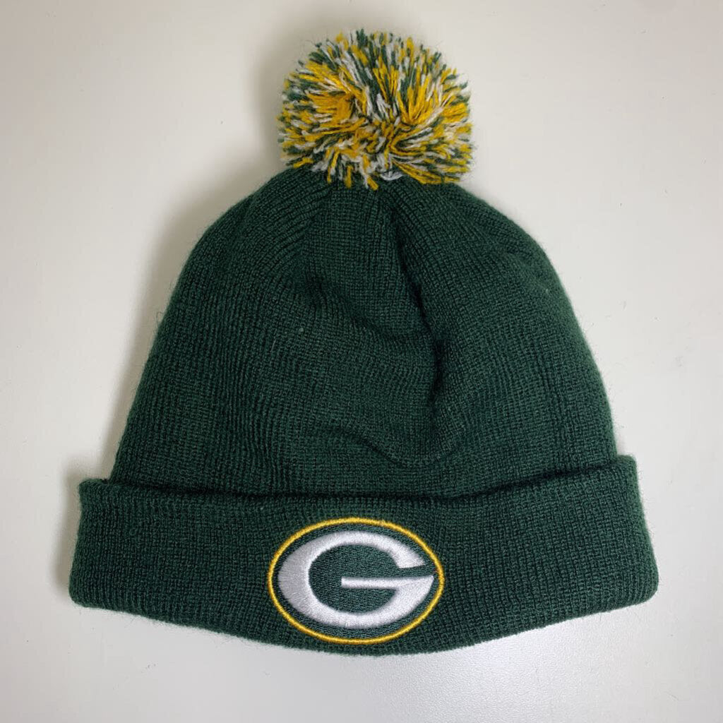 2-4: Green Bay Packers Cuffed Knit Pom Pom Beanie