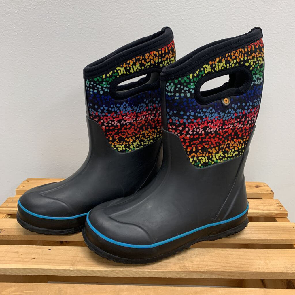 1: Waterproof Boots - Rainbow Dots