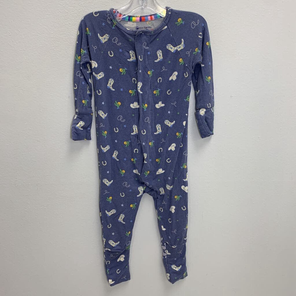 9-12M: Magnetic Convertible Coverall - Cowboy