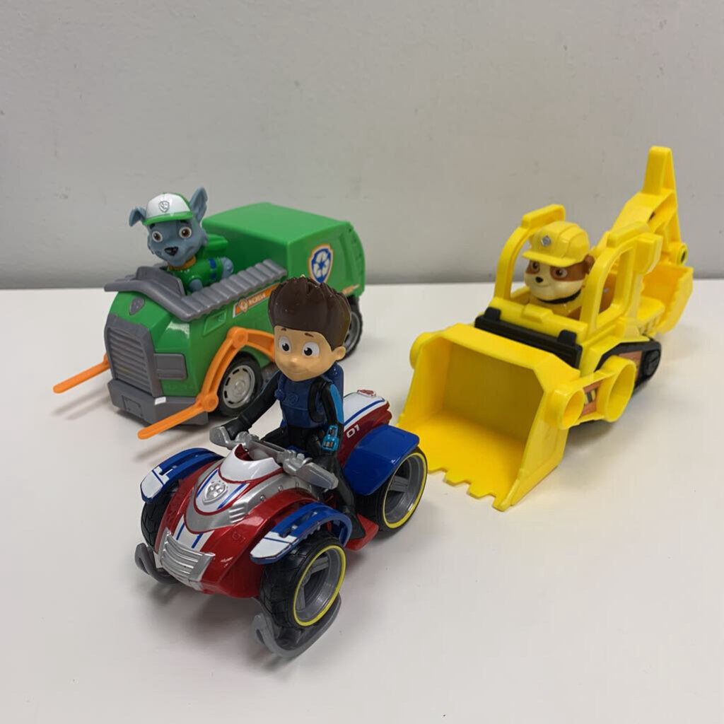 Rocky, Rubble + Ryder Figures + Vehicles