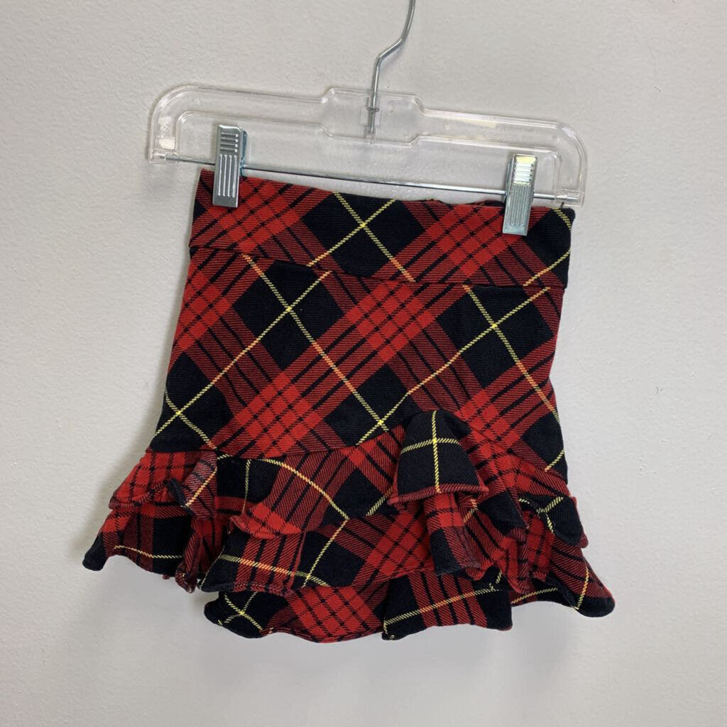 4T: Plaid Ruffle Side Zip Skirt