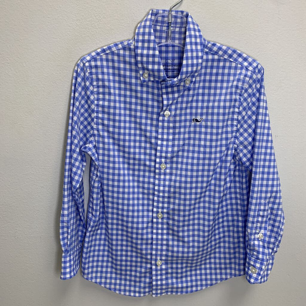 4T: Gingham Performance Button Down Shirt