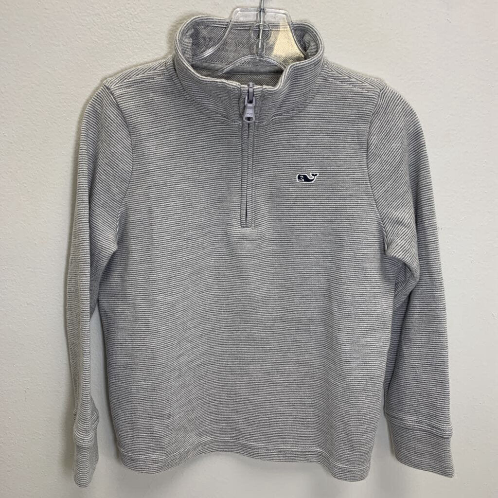 4T: 1/4 Zip Mock Neck Sweatshirt - Saltwater Stripe