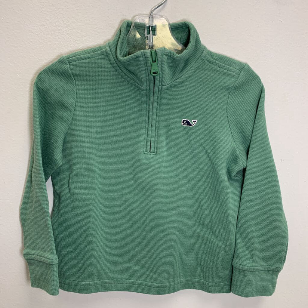 2T: 1/4 Zip Mock Neck Sweatshirt - Saltwater Stripe