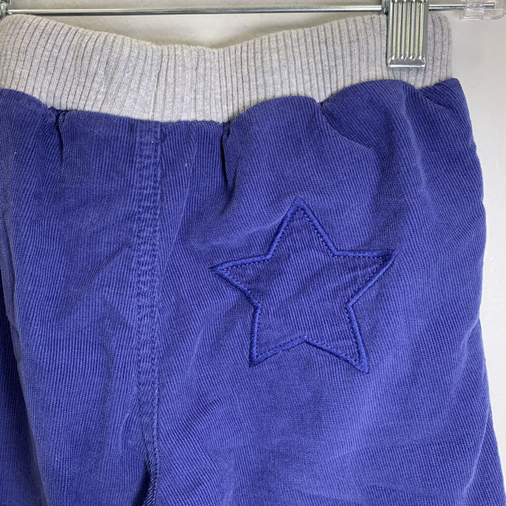 2-3Y: Corduroy Pants Cotton Lined - Embroidered Star