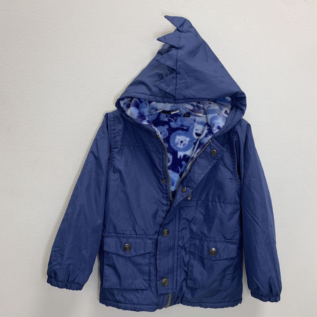4T: Dinosaur Plush Fleece Lined Hooded Jacket