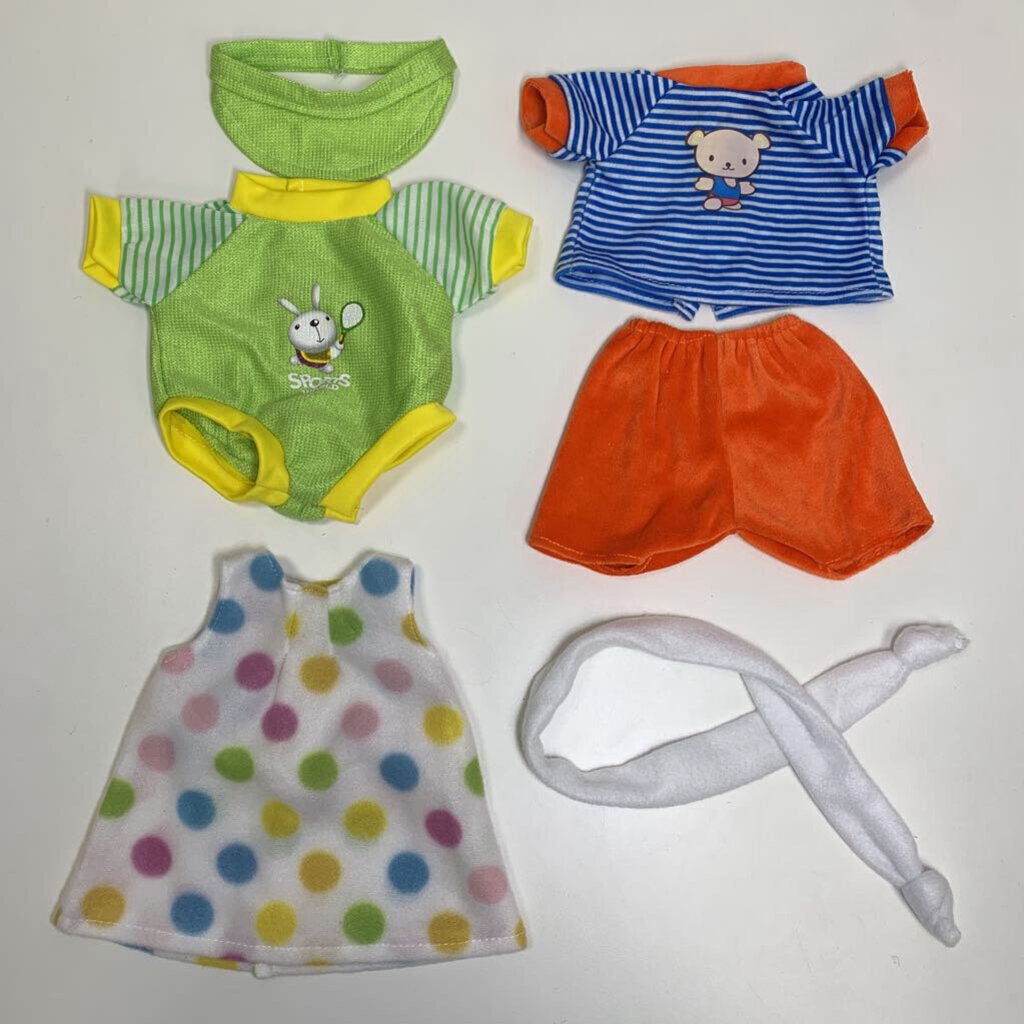 3 Sets of Doll Clothes - Sports / Teddy Bear / Fleece Top & Scarf