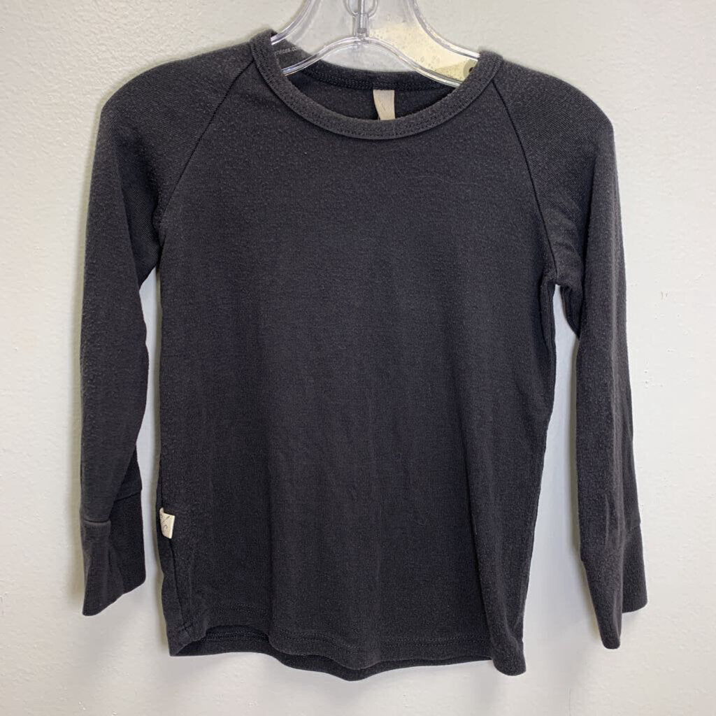 2T: Rib Knit Long Sleeve Tee - Heather Gray
