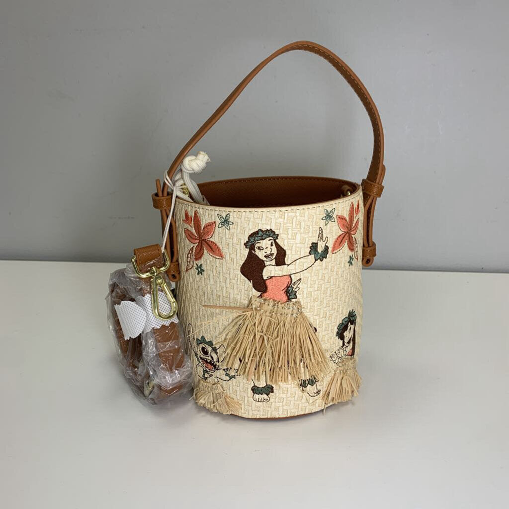Disney Lilo & Stitch Hula Group Floral Bucket Crossbody Bag NWT