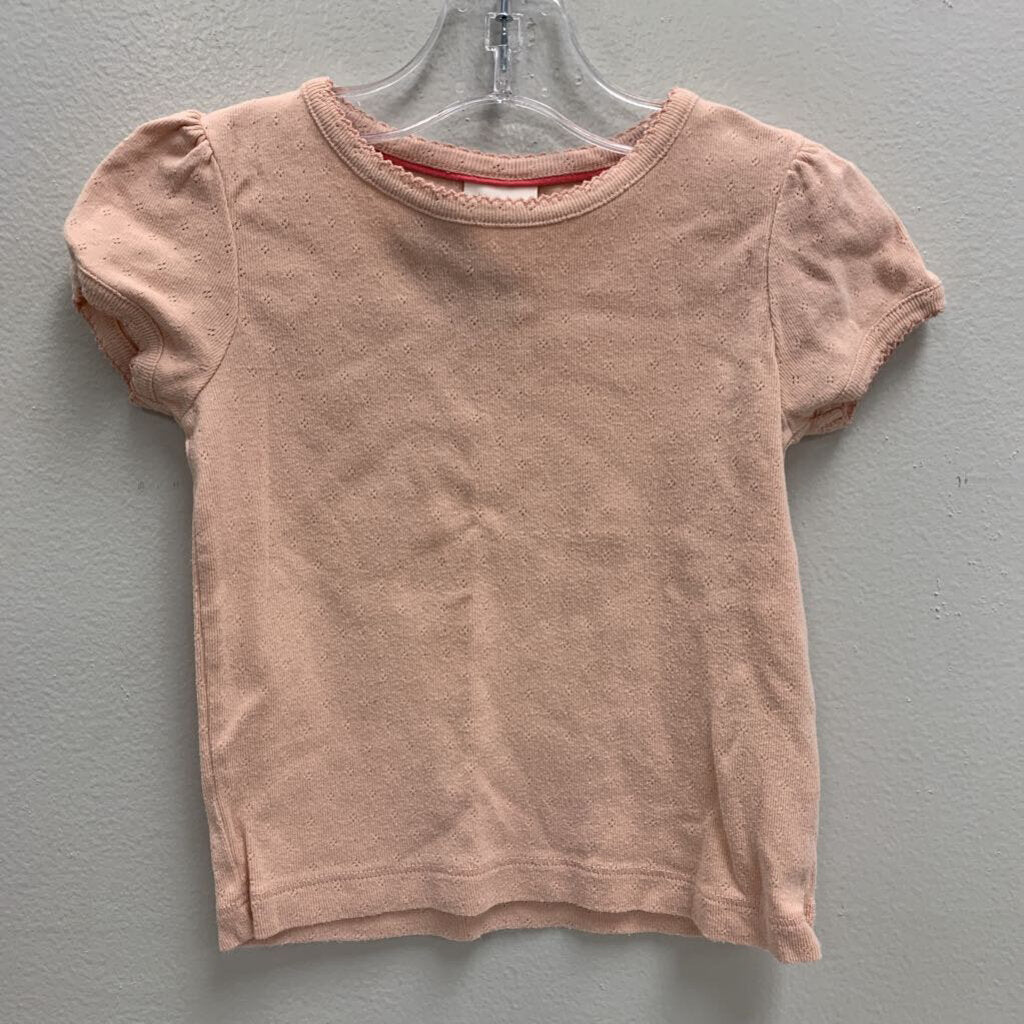 3-4Y: Short Sleeve Pointelle Top