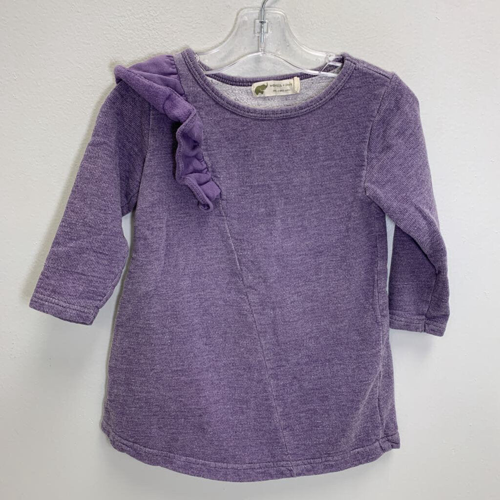 2T: Ruffle Shoulder Sweatshirt Dress