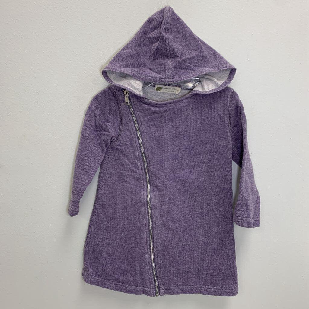 2T: Hooded Full Zip Sweatshirt Dress