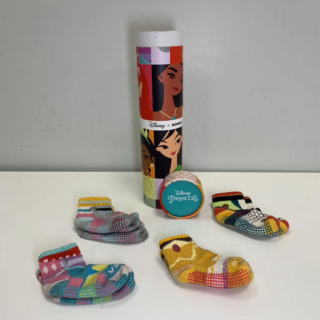 5-8.5: Disney Princess Toddler Ankle Socks - 4 Pairs