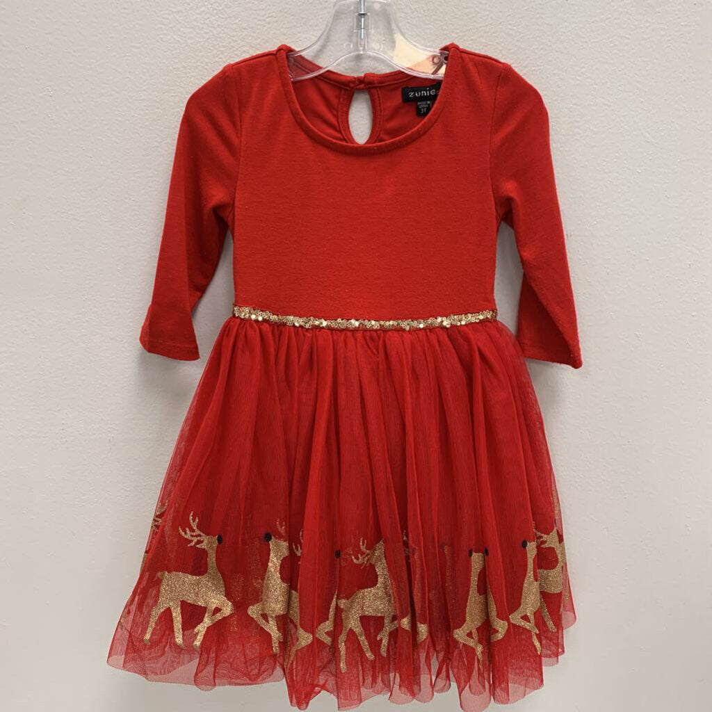 3T: Tulle Dress - Holiday Reindeer