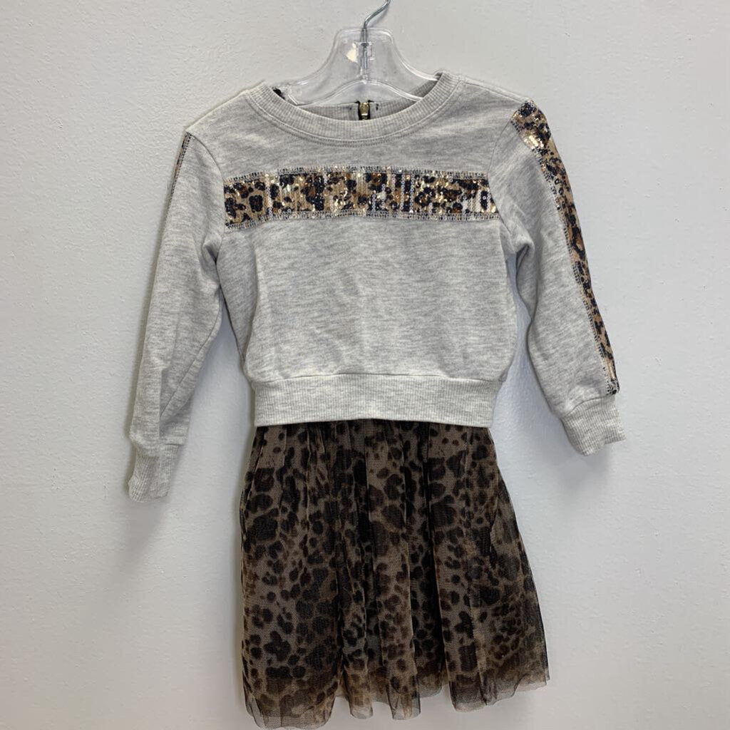 3T: Tulle Dress + Sequined Sweatshirt Set