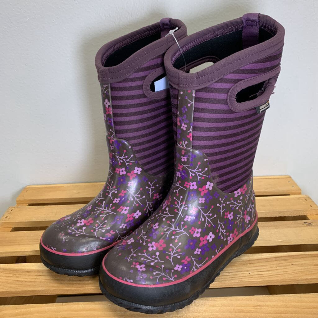 12: Waterproof Boots - Flower Stripe