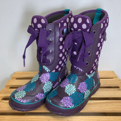 1: Waterproof Boots - Flower Polka Dots