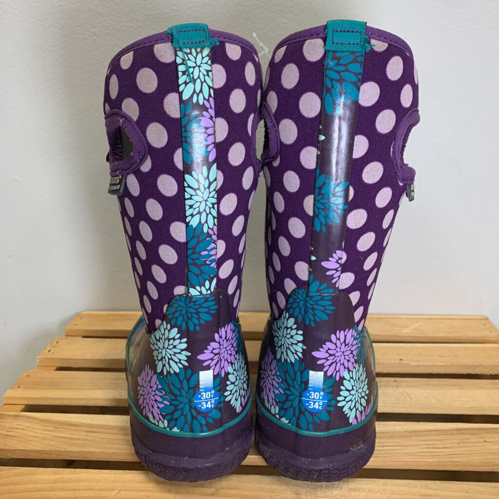 1: Waterproof Boots - Flower Polka Dots