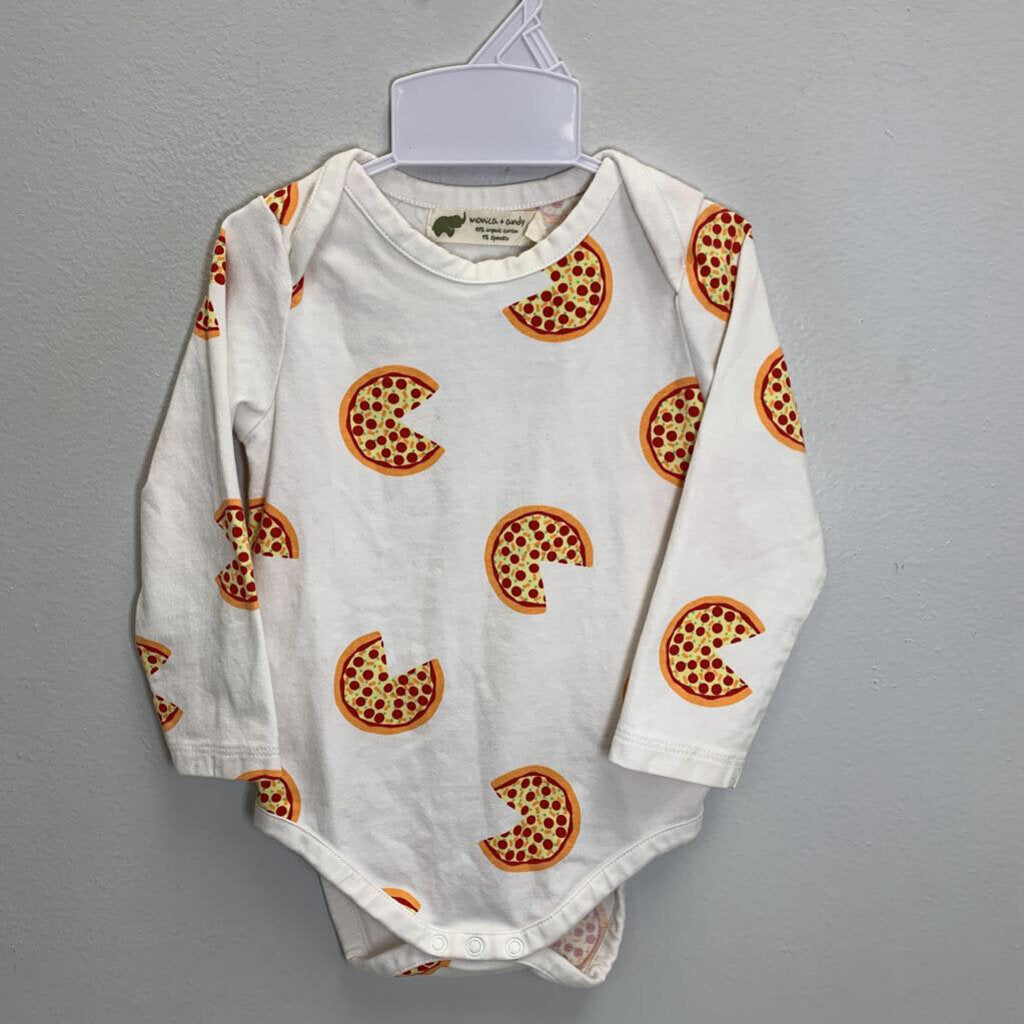9-12M: Long Sleeve Bodysuit - Pizza