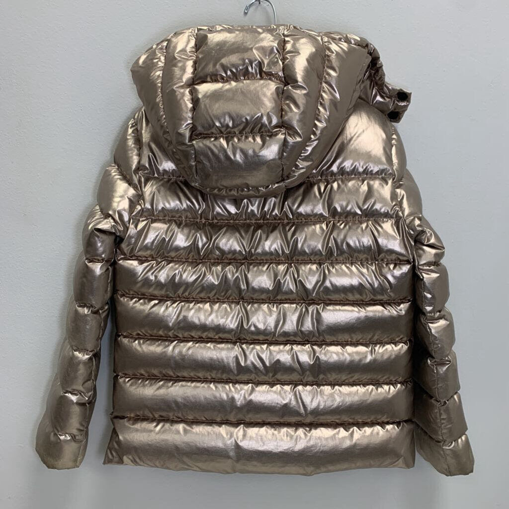 8-10: Metallic Quilted Down Jacket - Removable Hood