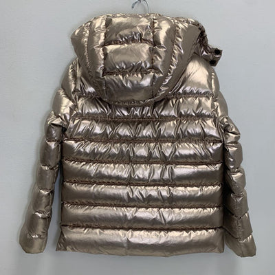 8-10: Metallic Quilted Down Jacket - Removable Hood